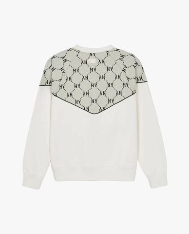  MLB - Áo sweatshirt unisex cổ tròn tay dài Jacquard Dia Monogram 
