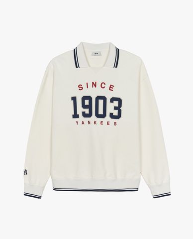  MLB - Áo sweatshirt unisex cổ bẻ tay dài Varsity Sportive 