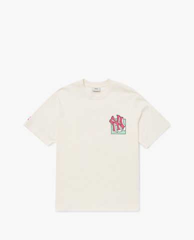  MLB - Áo thun unisex cổ tròn tay ngắn Like Cartoon 