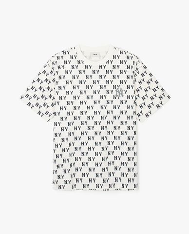  MLB - Áo thun unisex cổ tròn tay ngắn Classic Monogram Plate Pattern 