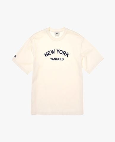  MLB - Áo thun unisex cổ tròn tay ngắn Varsity 