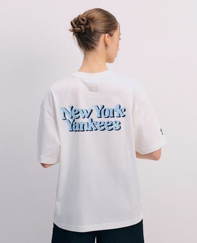  MLB - Áo thun unisex cổ tròn tay ngắn Cultivative Letter 