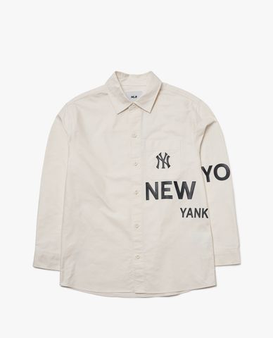  MLB - Áo sơ mi phom suông tay dài Canvas 