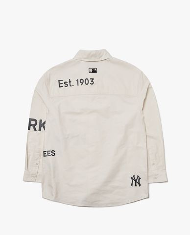  MLB - Áo sơ mi phom suông tay dài Canvas 