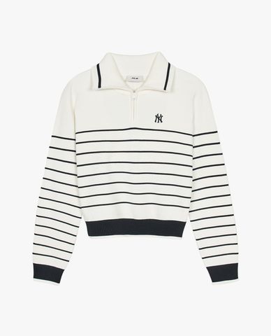  MLB - Áo sweatshirt nữ cổ bẻ tay dài Varsity 