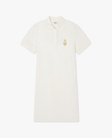  MLB - Đầm polo nữ cổ bẻ tay ngắn mini Heart Piqué 