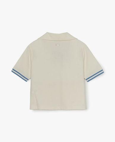  MLB - Áo polo nữ tay ngắn phom croptop Varsity 