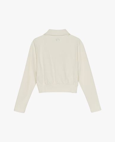  MLB - Áo khoác dệt kim nữ cổ bẻ tay dài Basic Ribbed 