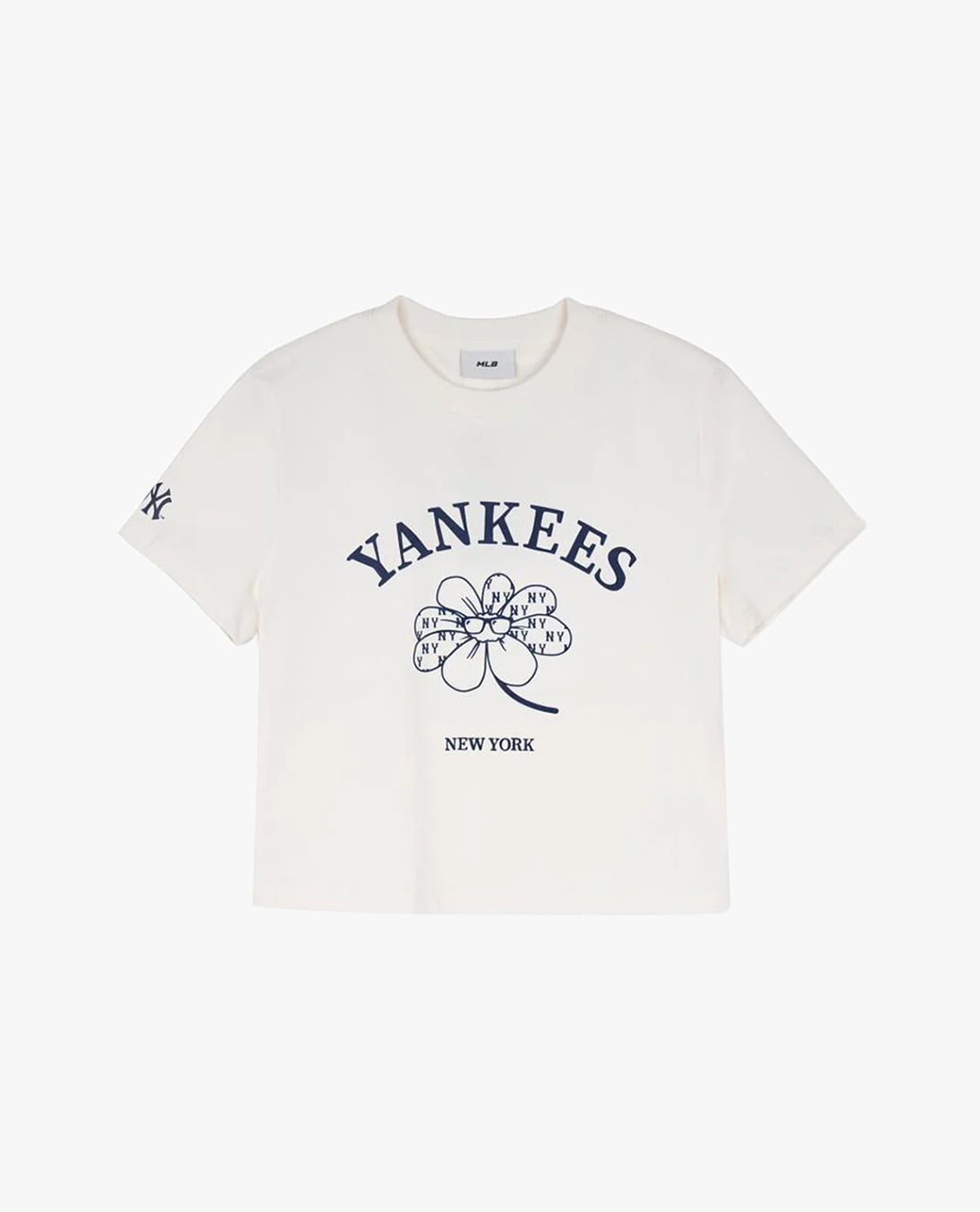 MLB - Áo croptop nữ cổ tròn tay ngắn Floral New York Yankees