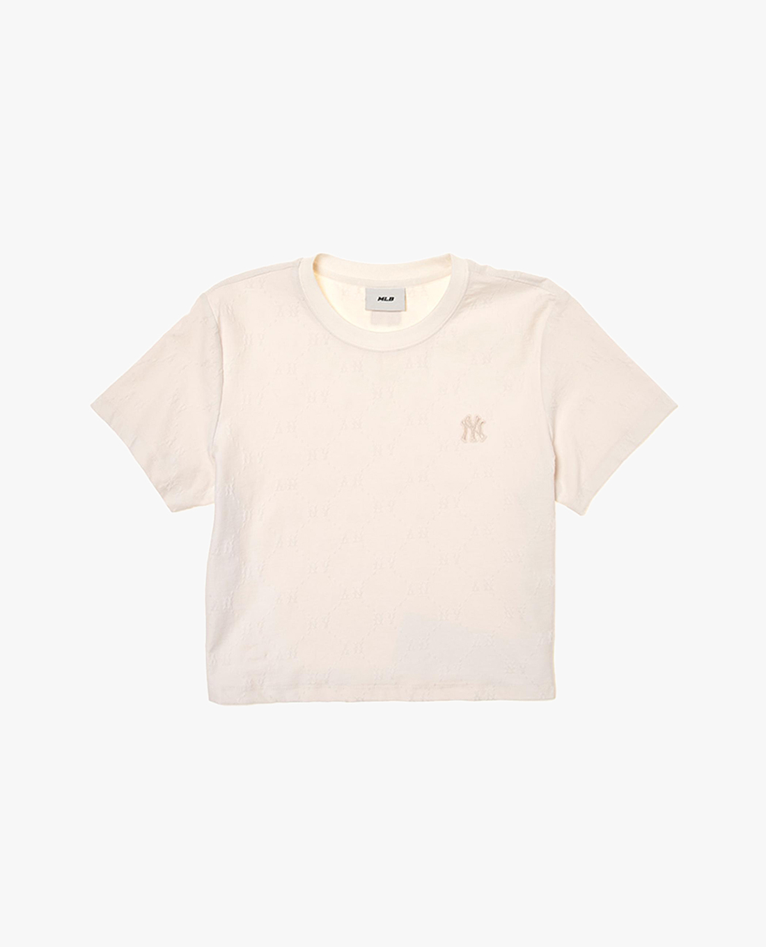 MLB - Áo croptop nữ cổ tròn tay ngắn Jacquard Dia Monogram