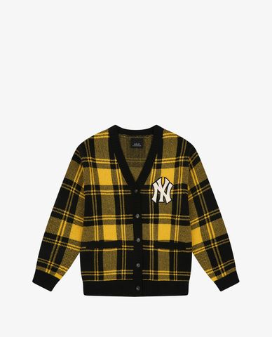  MLB - Áo khoác cardigan sọc caro Check Allover 