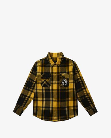  MLB - Áo sơ mi tay dài Pocket Logo Plaid 