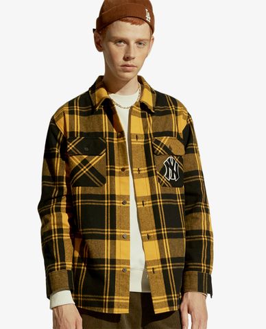  MLB - Áo sơ mi tay dài Pocket Logo Plaid 
