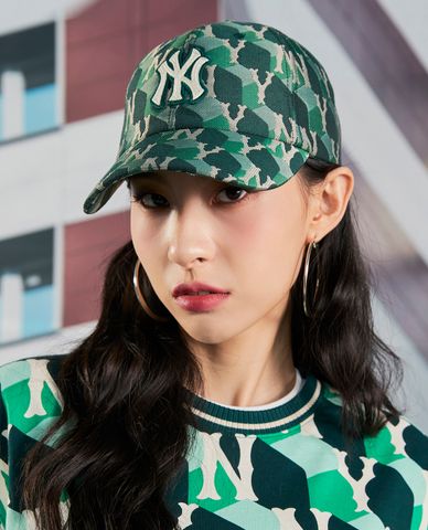  MLB - Nón bóng chày unisex Cube Monogram Curved 