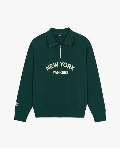  MLB - Áo sweatshirt unisex cổ bẻ tay dài Varsity Lettering 