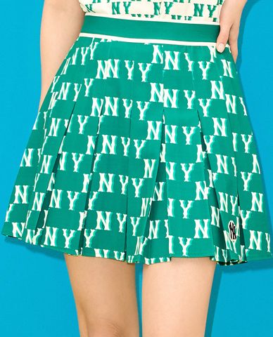  MLB - Chân váy xếp li mini Classic Monogram 