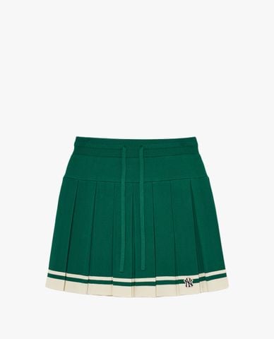  MLB - Chân váy xếp li mini Classic Sports Striped Knit Pleated 