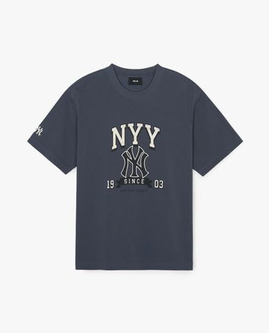  MLB - Áo thun unisex cổ tròn tay ngắn Vintage Big Logo Graphic 
