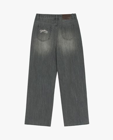  MLB - Quần jeans nữ ống rộng Varsity Logo 