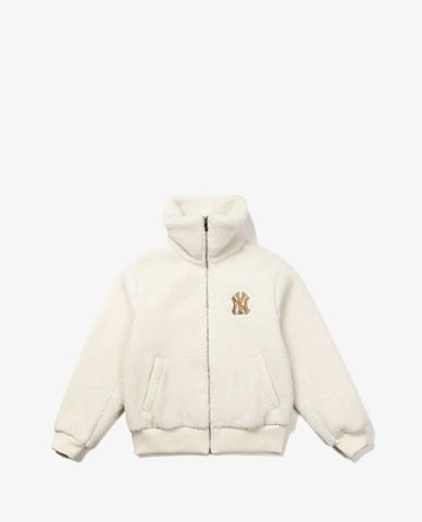  MLB - Áo khoác lông nữ cổ cao tay dài Fleece 