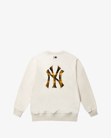 MLB - Áo sweatshirt tay dài cổ tròn Check Back Big Logo 