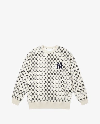  MLB - Áo sweatshirt tay dài cổ tròn Full Side Monogram Overfit 