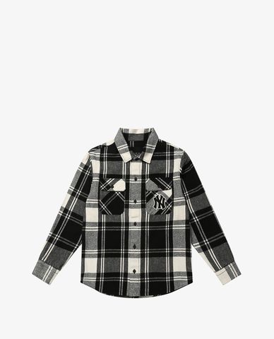  MLB - Áo sơ mi tay dài Pocket Logo Plaid 