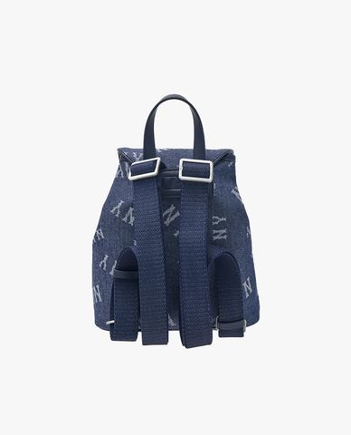  MLB - Balo unisex nắp gập Denim Random Monogram New York Yankees 