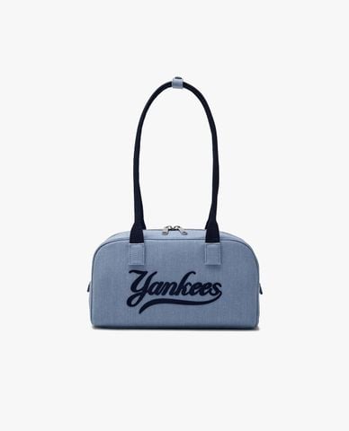  MLB - Túi đeo vai nữ Denim Varsity Cursive 