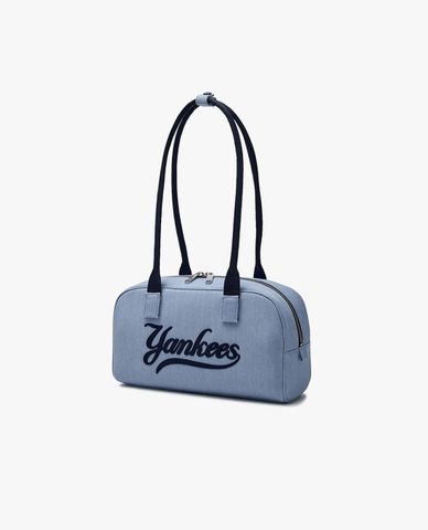  MLB - Túi đeo vai nữ Denim Varsity Cursive 