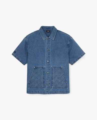  MLB - Áo sơ mi denim unisex Diamond Monogram Embargo 