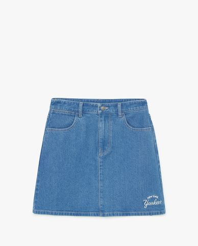  MLB - Chân váy denim mini phom chữ A thời trang 
