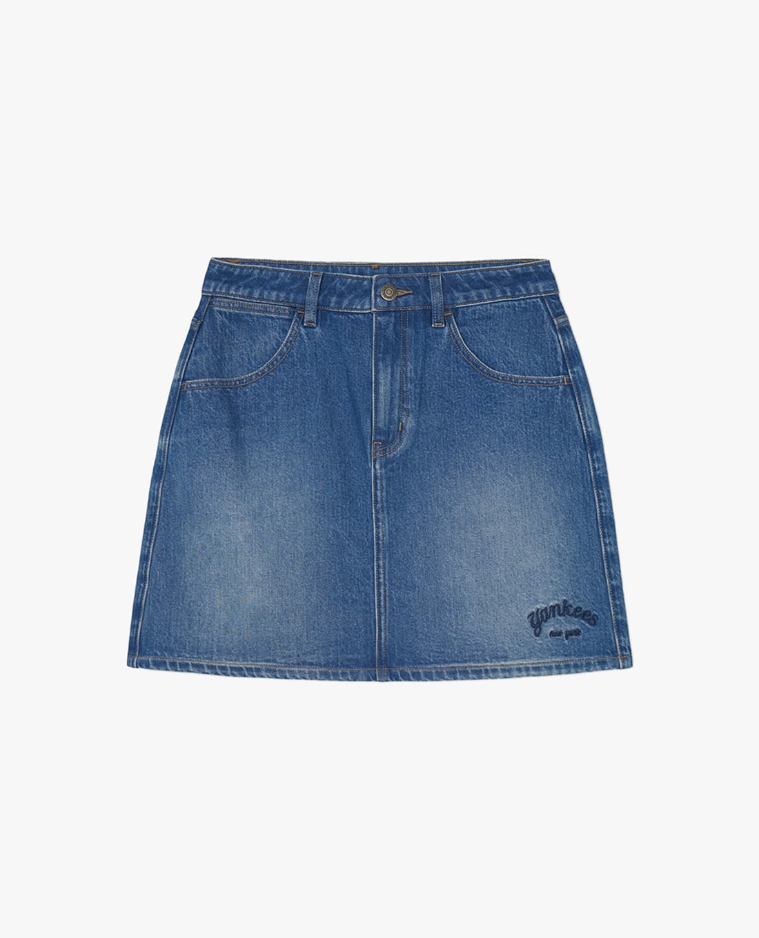 MLB - Chân váy denim phom chữ A mini Varsity Culsive