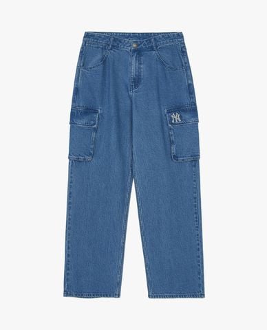 MLB - Quần jeans nam ống rộng Basic Small Logo 
