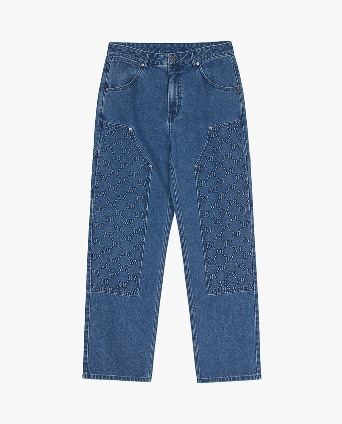 MLB - Quần jeans nam ống rộng Diagram Monogram Embossed