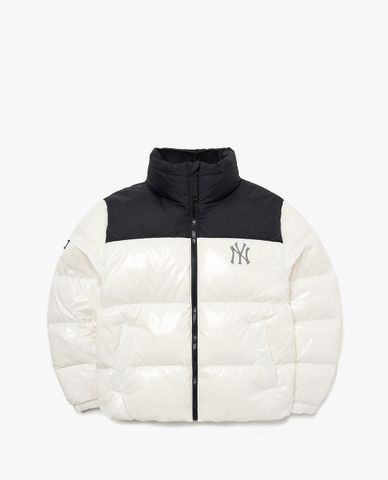  MLB - Áo khoác phao tay dài Shiny Material Block 