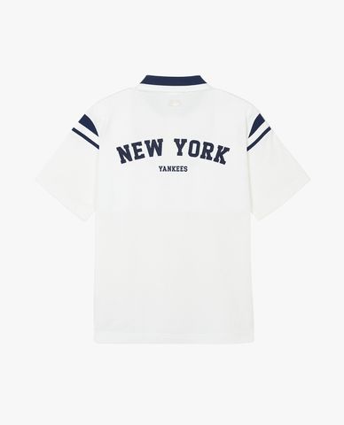  MLB - Áo polo unisex cổ bẻ tay ngắn Varsity Shoulder Color Overfit Kara 