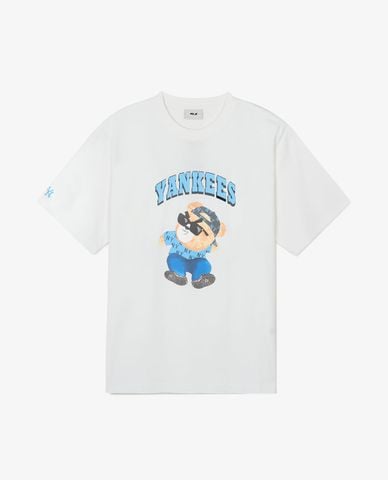 MLB - Áo thun unisex cổ tròn tay ngắn Megabear Overfit 