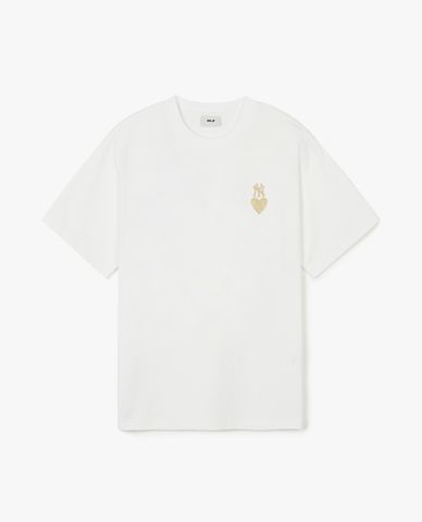  MLB - Áo thun unisex cổ tròn tay ngắn Heart Small Logo 