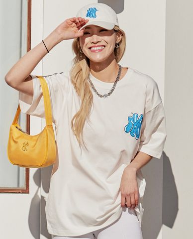  MLB - Áo thun unisex cổ tròn tay ngắn LIKE Back Logo Overfit 