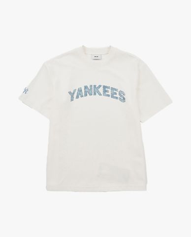  MLB - Áo thun unisex Denim Like Lettering Monogram 