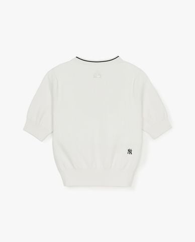  MLB - Áo dệt kim nữ cổ tròn tay ngắn Basic Cooper 