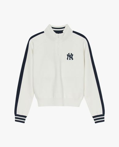  MLB - Áo sweatshirt nữ cổ bẻ tay dài Varsity Pullover 