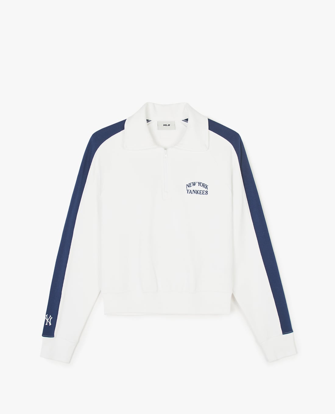 MLB - Áo sweatshirt nữ cổ bẻ tay dài Sportive Varsity Crop Half Zip Up