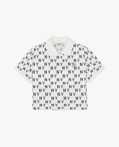  MLB - Áo polo nữ croptop tay ngắn Monogram 