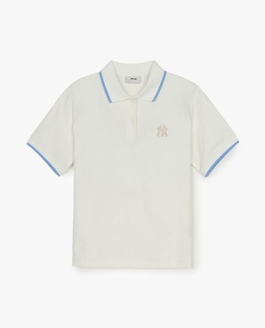  MLB - Áo polo nữ tay ngắn Dia Monogram Tonal Jacquard 