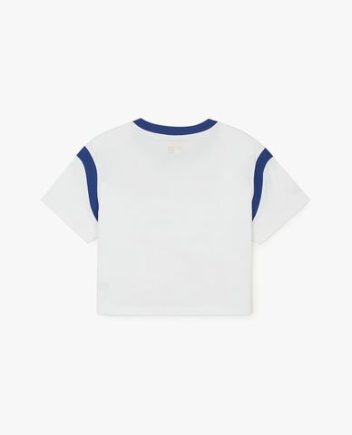  MLB - Áo croptop nữ cổ tròn tay ngắn Varsity 