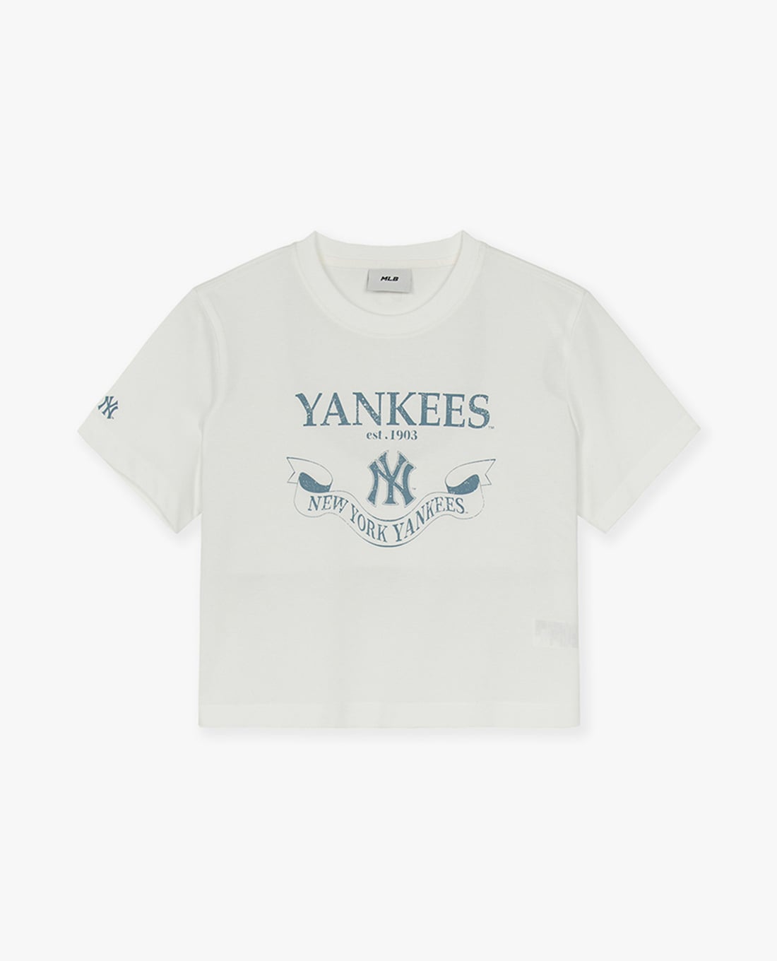 MLB - Áo croptop nữ cổ tròn tay ngắn Varsity