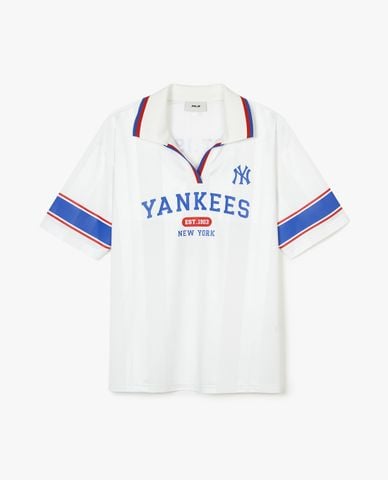  MLB - Áo polo nữ cổ bẻ tay ngắn Varsity Sport Jersey Overfit 