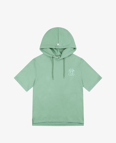  MLB - Áo hoodie tay ngắn phối mũ trùm Mega Logo 